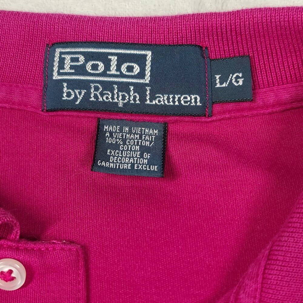 Polo Ralph Lauren Vintage polo Raspberry color Mens Size Large athleisure office - Picture 5 of 7